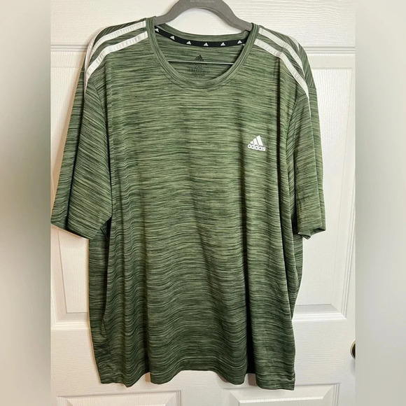 ADIDAS Prime Green Aero Ready Men’s 2XL Short Sleeved Athletic Shirt GUC - Picture 1 of 5